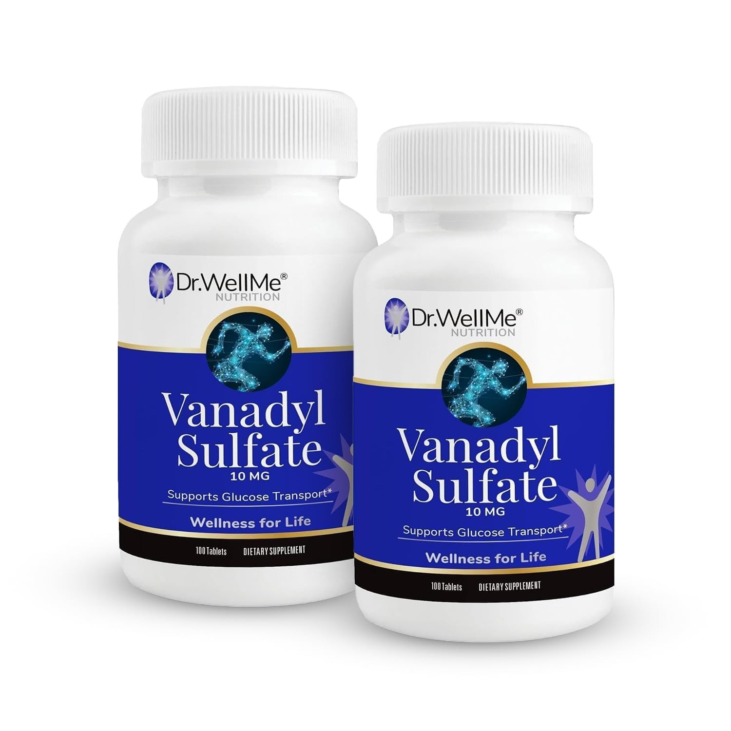 Vanadyl Sulfate 10mg 200 Tablets 2 Pack Glucose & Metabolism Support Non-GMO