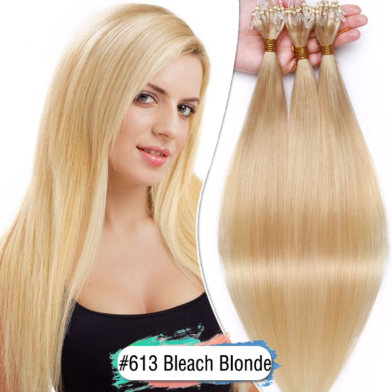 Micro Loop Ring Beads 100% Remy Human Hair Extensions 200g for Thick Full Head