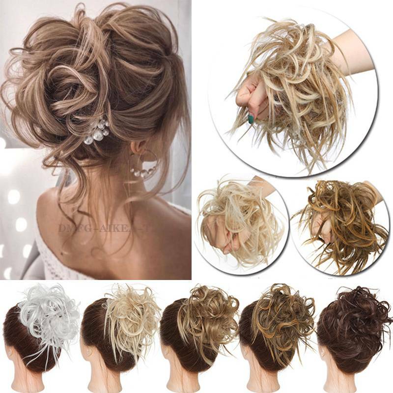 NEW Thick Wrap Messy Bun Hair Piece Scrunchie Updo Hair Extensions Real as Human