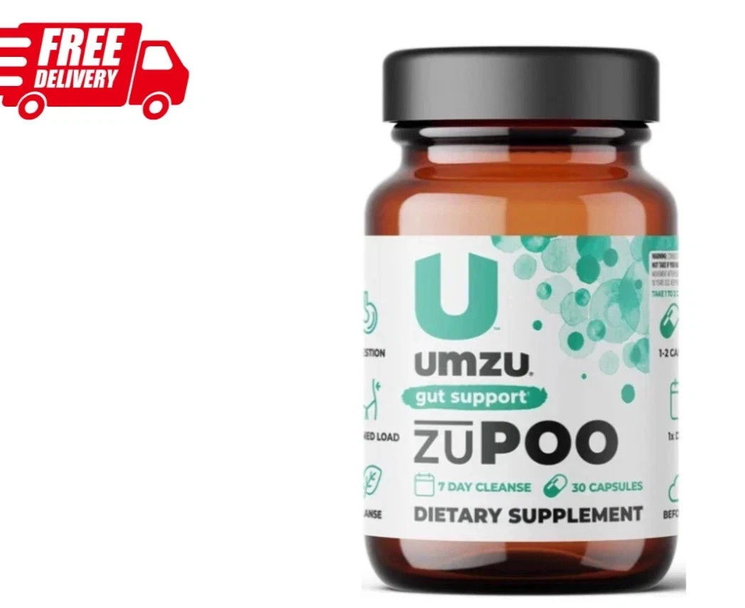 UMZU Zupoo Gut Support Colon Cleanse Dietry Supplement 30 Capsules Exp 12/2027.