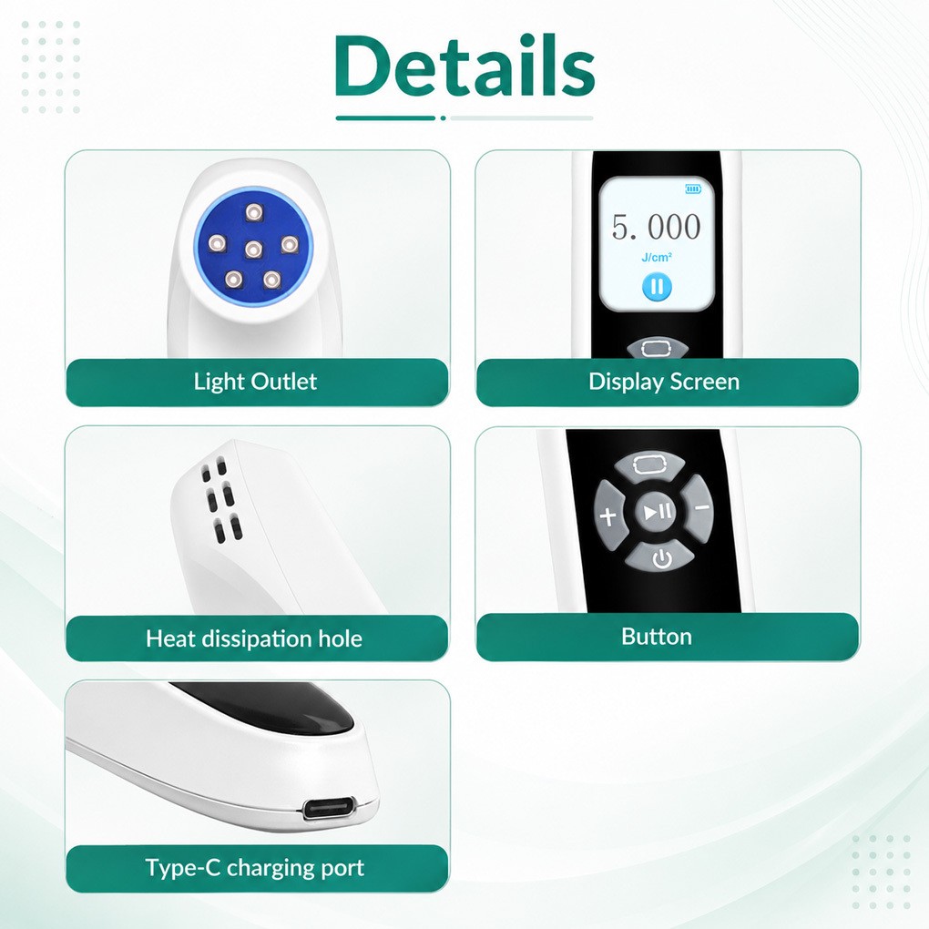 Handheld 308nm UVB Phototherapy Light for Face and Body Skin Wellness Home Use