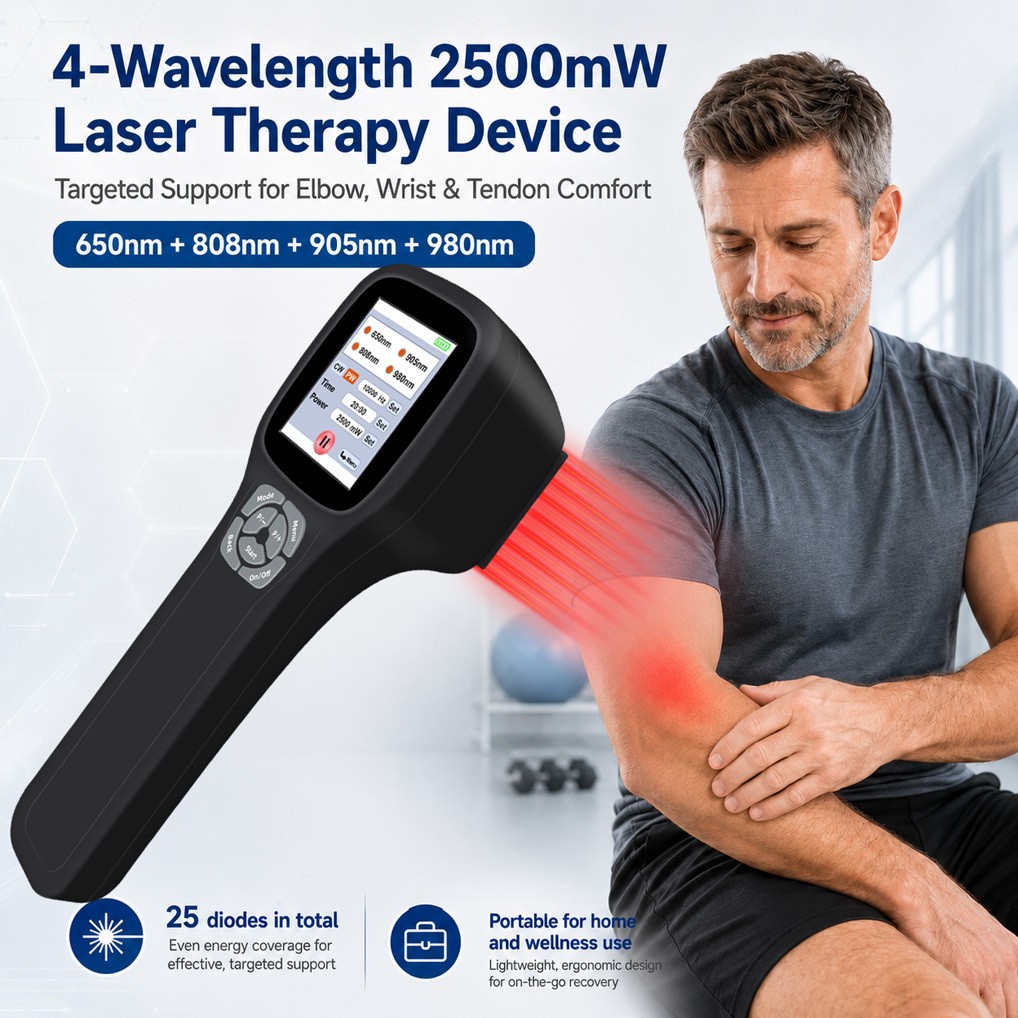 2.5W Laser Therapy 650nm 808nm 905nm 980nm for Sprain,Wound Injuries Pain Relief