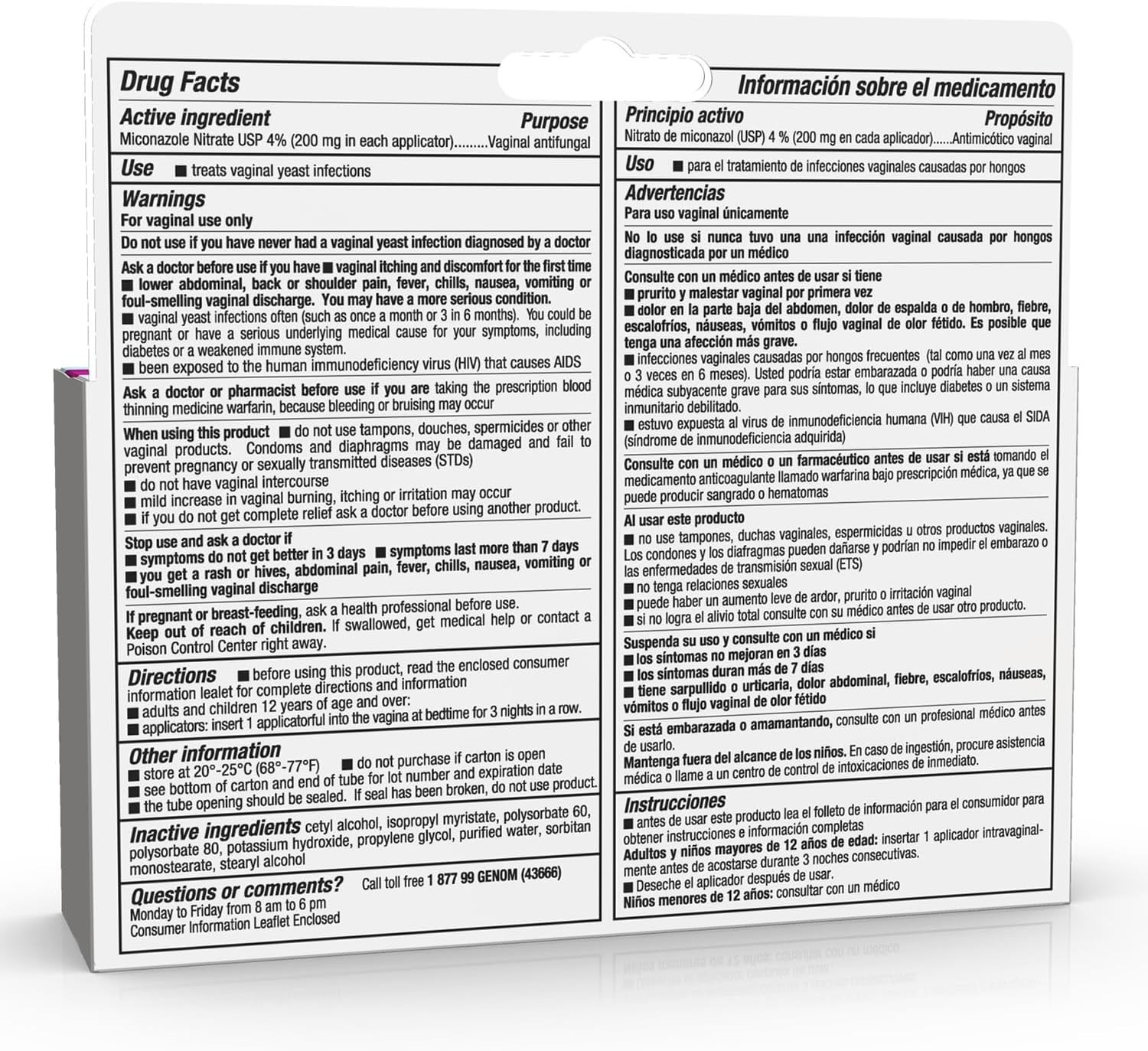 Fast-Acting Miconazole Nitrate Yeast Infection Cream – 3 Applicators Included