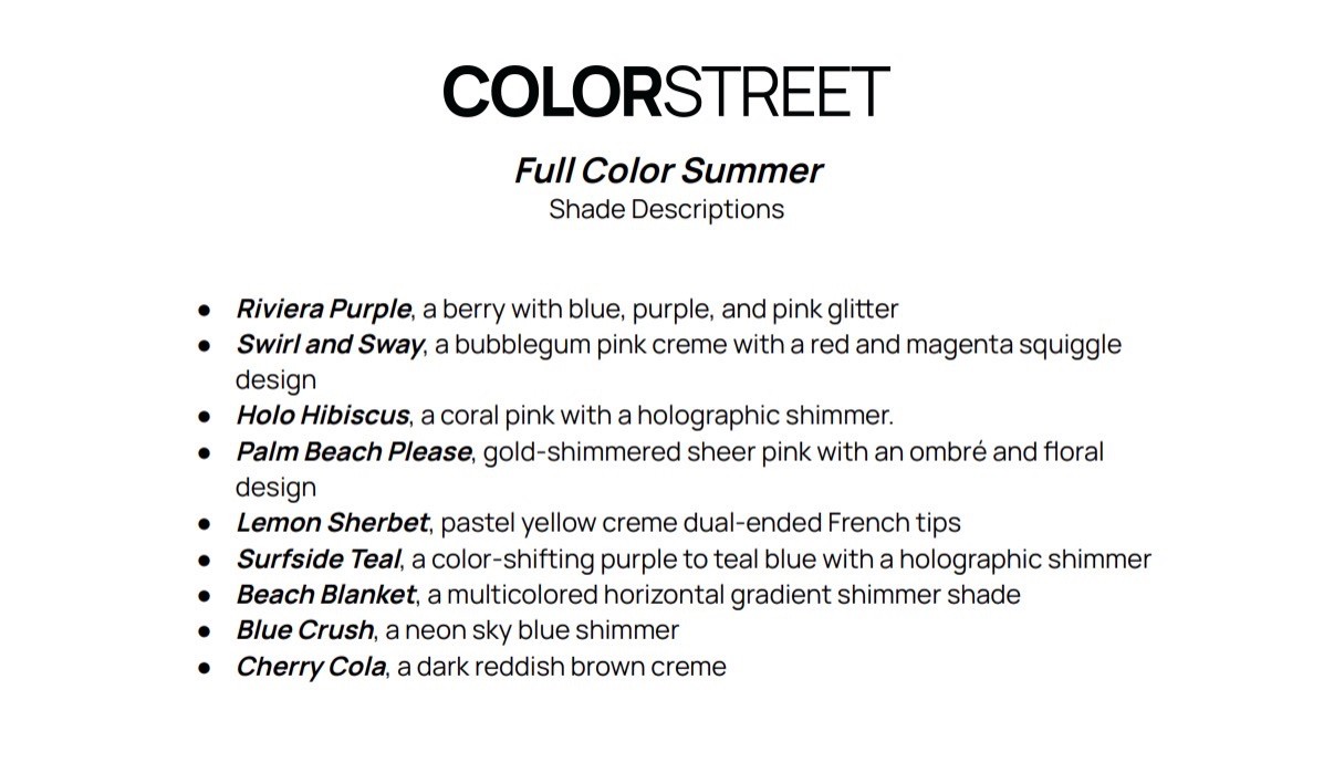 Color Street nail polish strips ~ Full Color Summer ~ Summer 2026 Collection 🏖