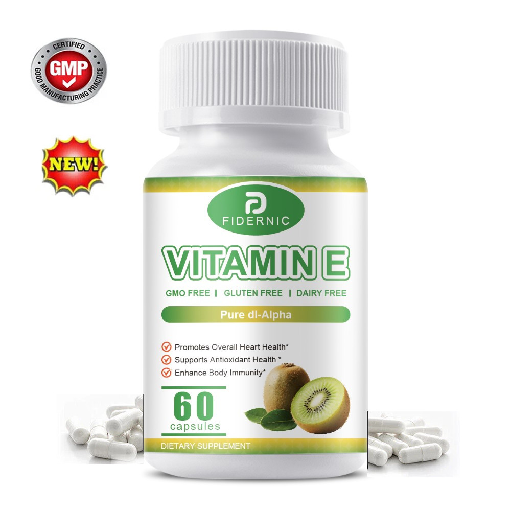 400IU 180mg Natural Vitamin E Capsules Antioxidant Anti-Aging Skin Care，60 pills