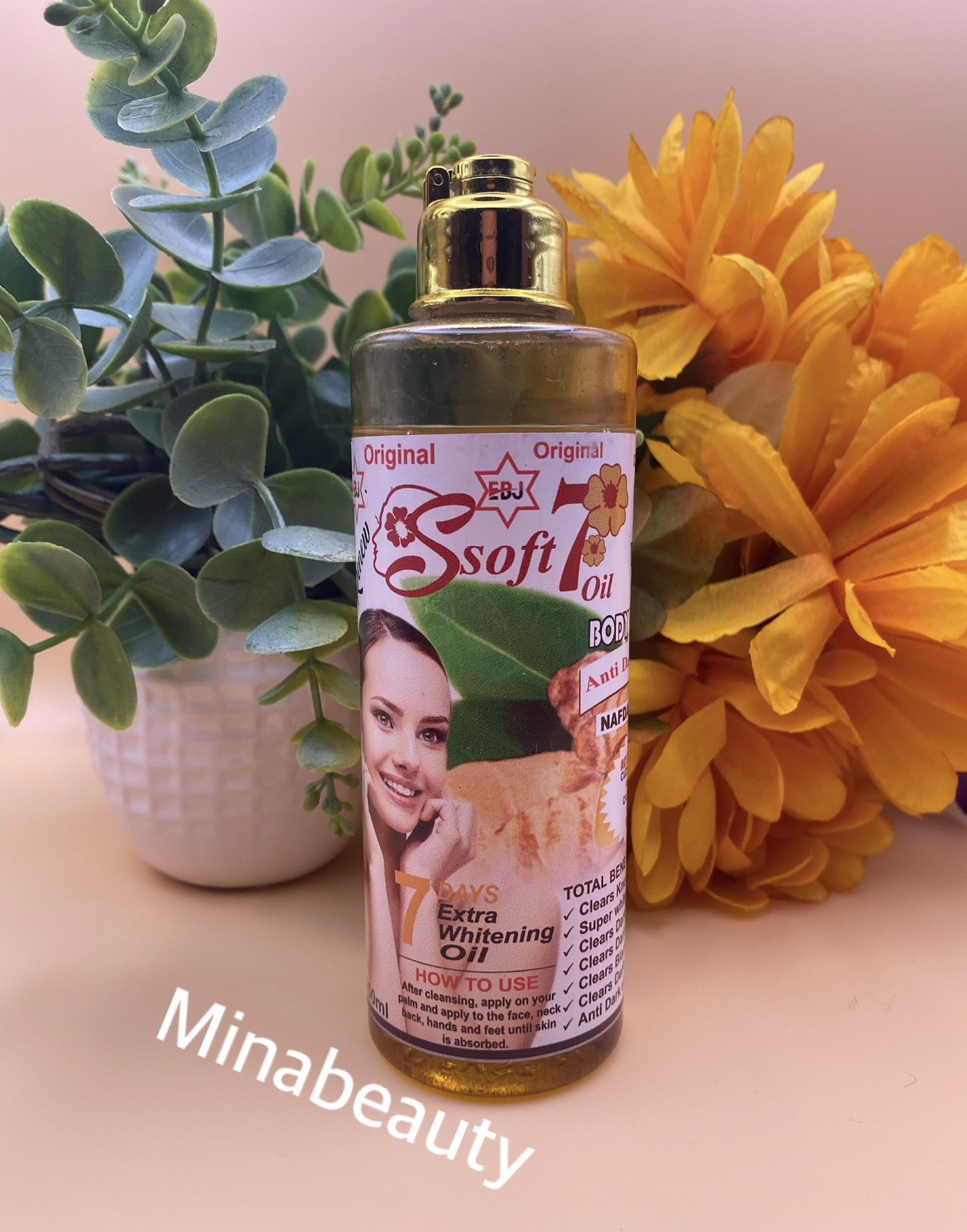 Soft 7 Tumeric Whitening & Glowing Oil With Honey Body Repair 250ml 💯 Original