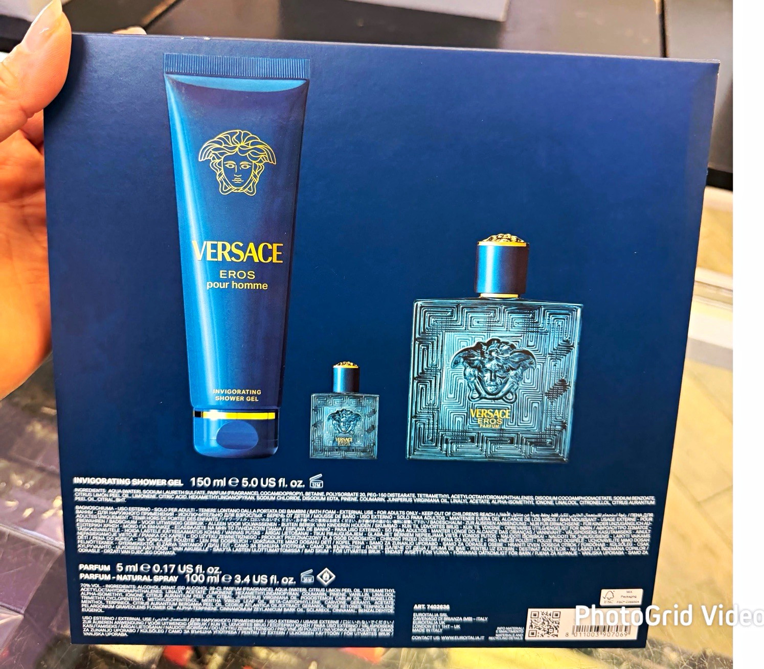 Versace Eros Pour Homme Parfum Spray 3.4 fl oz Regular Size Fragrance