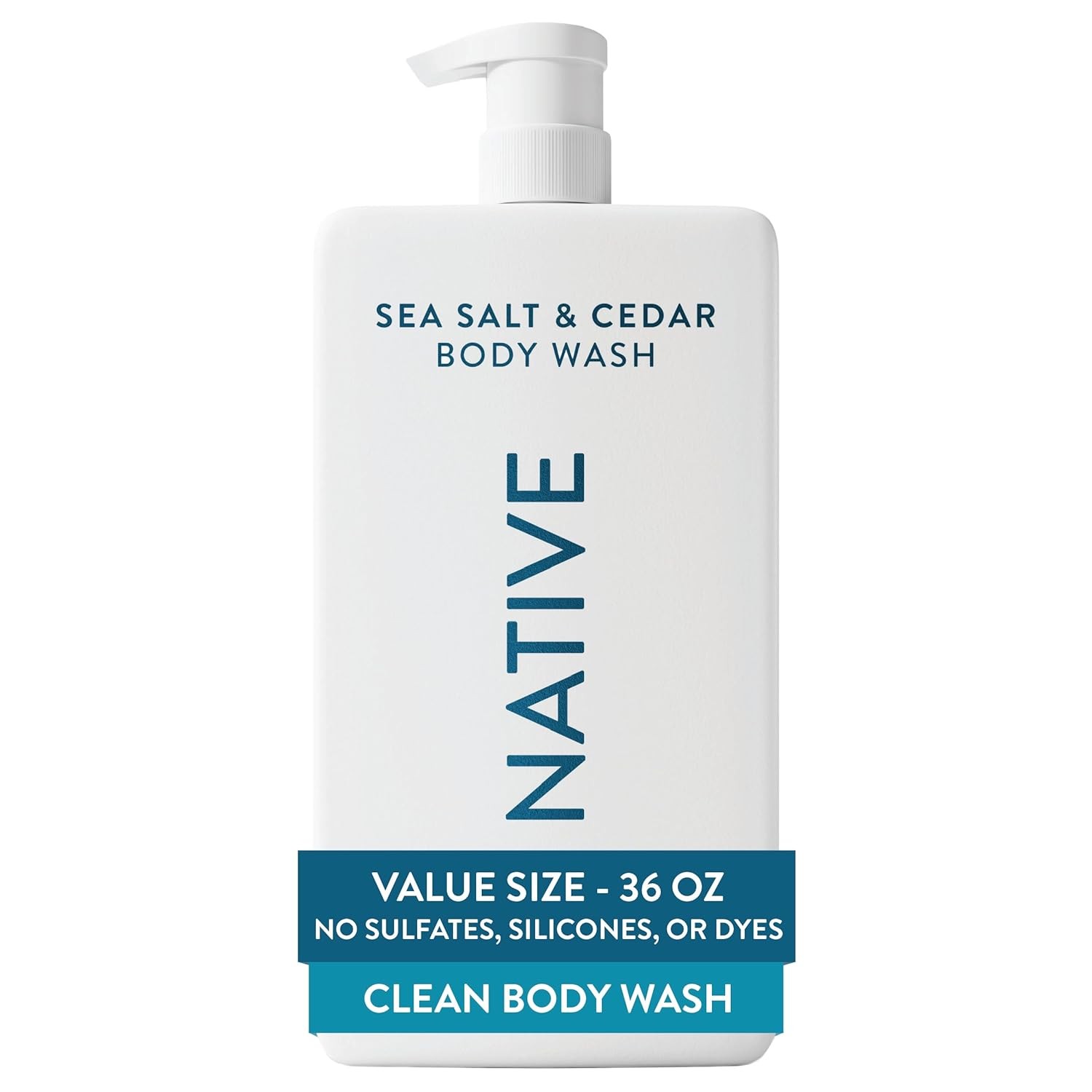 Native Body Wash Sea Salt & Cedar Sulfate Free Gentle Cleanser 36 oz