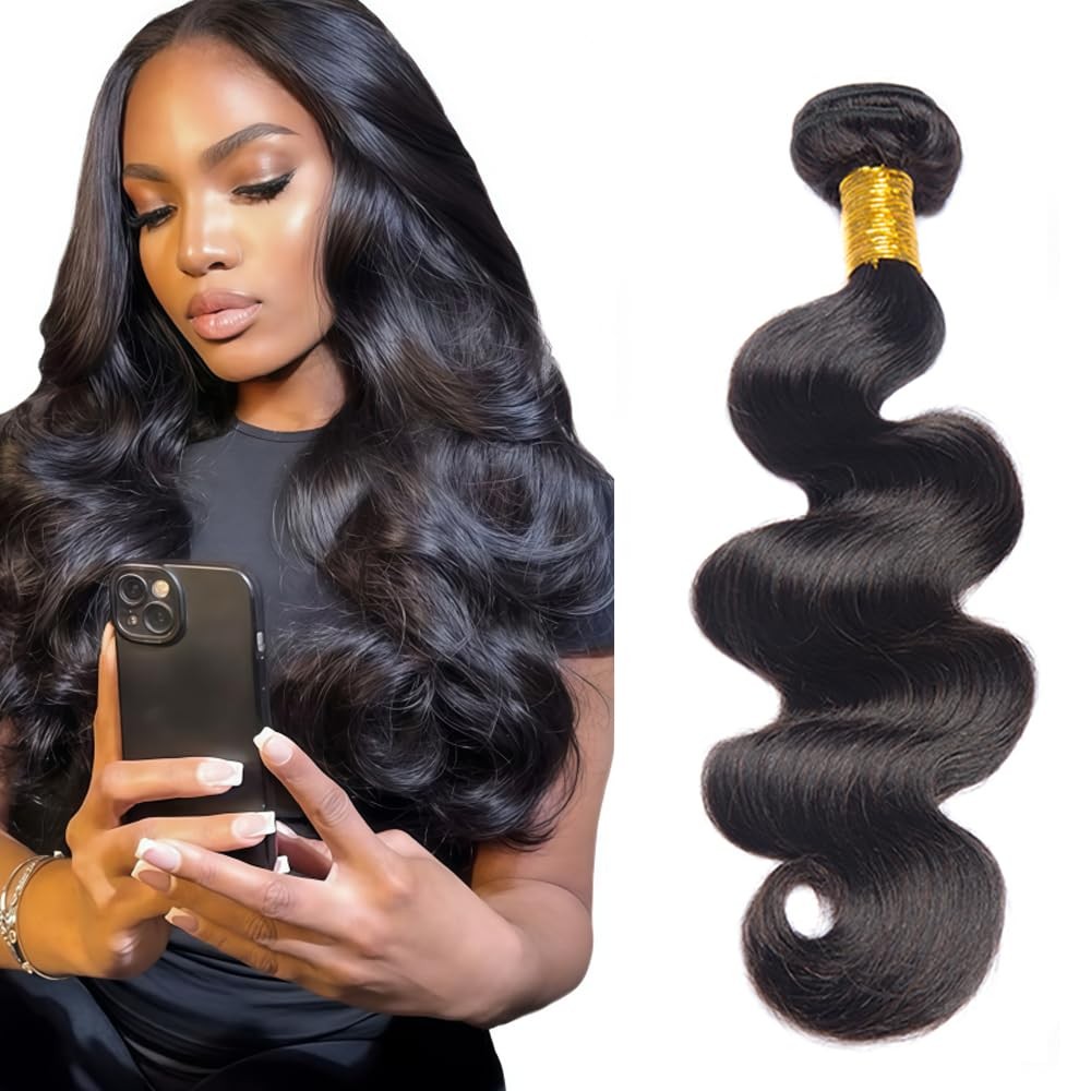 Human Hair Bundles Body Wave Bundles 26 inch Natural Black Color 10A Unproces…