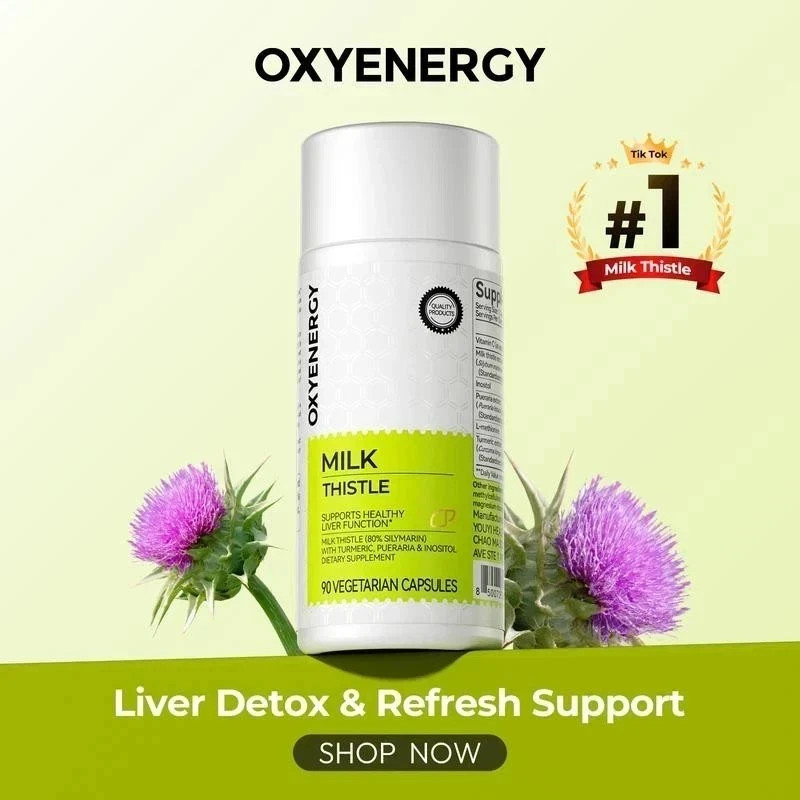 Oxyenergy Milk Thistle Liver Detox & Colon Cleanse,Natural Liver Health Support
