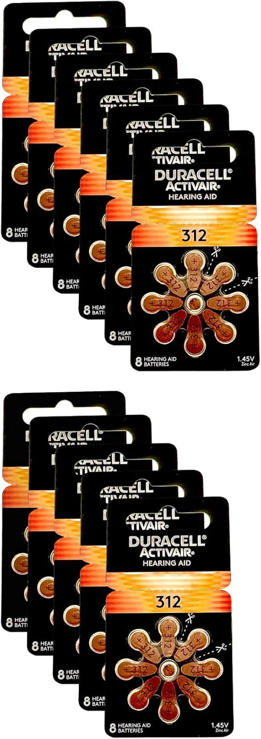 Duracell Hearing Aid Batteries Size 312 – Fresh Exp-2028 (32 – 240 Batteries)