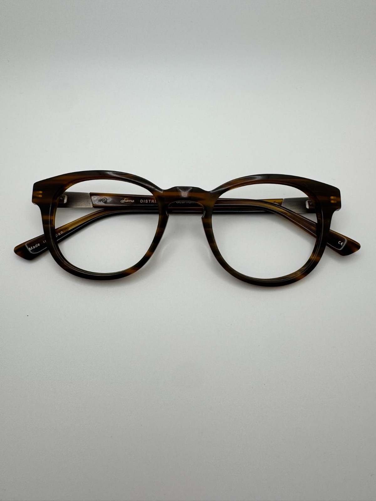 Authentic Sama District 6 Gold/Tort Round Glasses Made in Japan Handmade Acetate