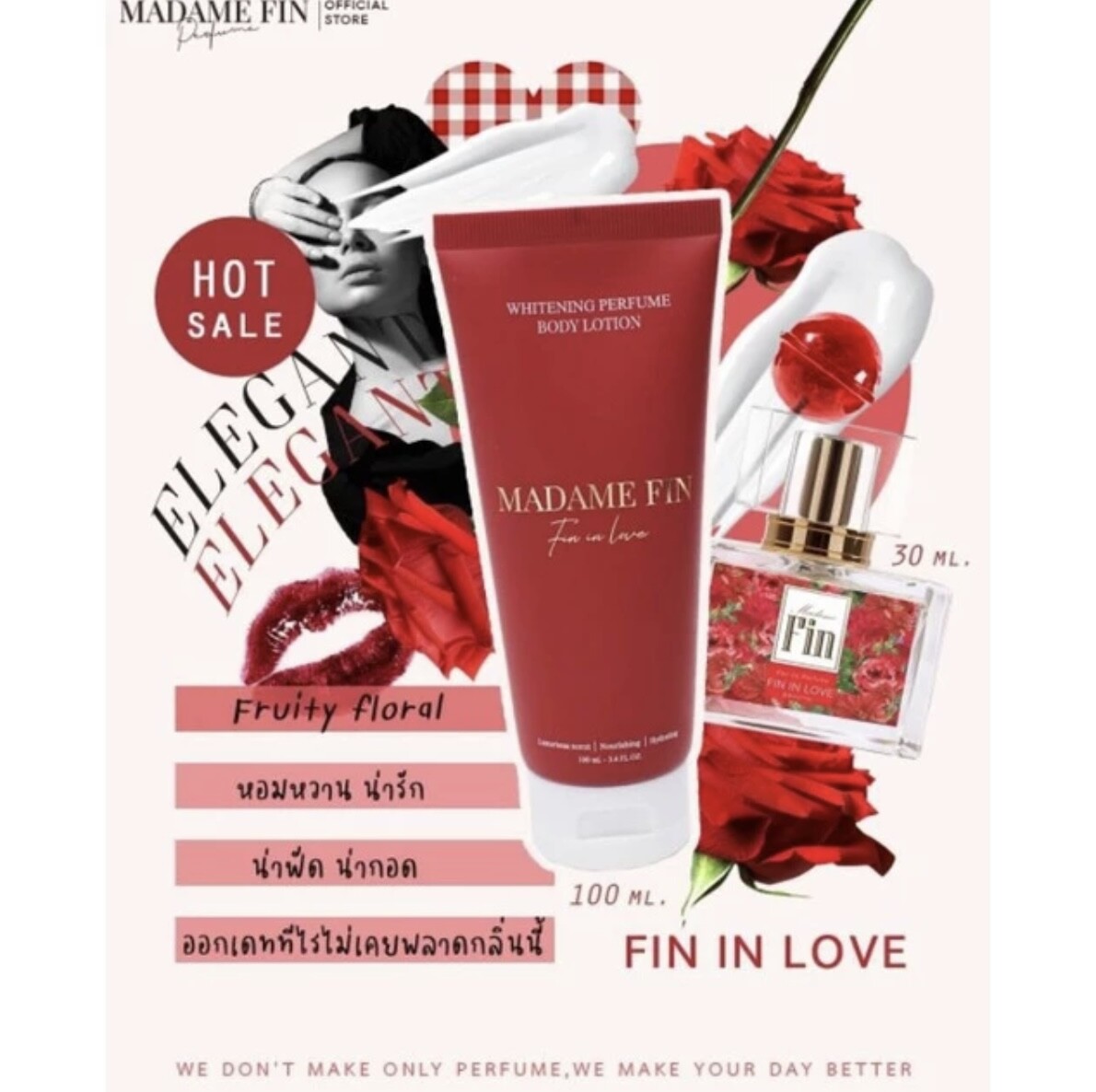 MADAME FIN Perfume Lotion Body 100ml Fragrant Sweet Sexy Moisturize Skin Care