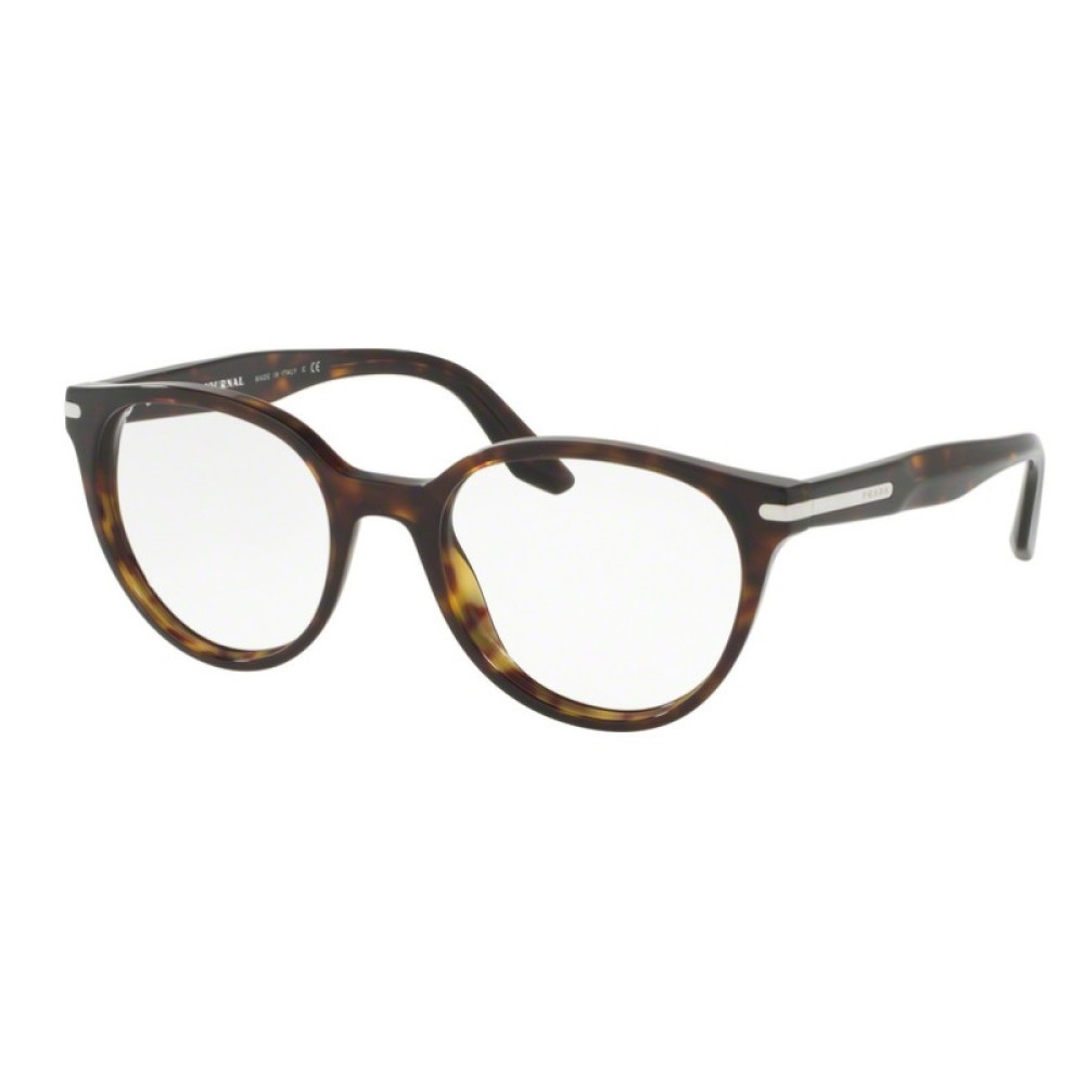 Prada Men’s Round 52mm Eyeglasses Frames Havana PR07TV-2AU1O1