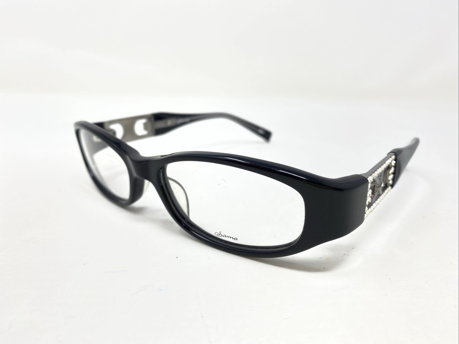 SAMA JAPAN PRECIOUS BLK 52-17-130 Black Plastic Full Rim Eyeglasses Frame F577