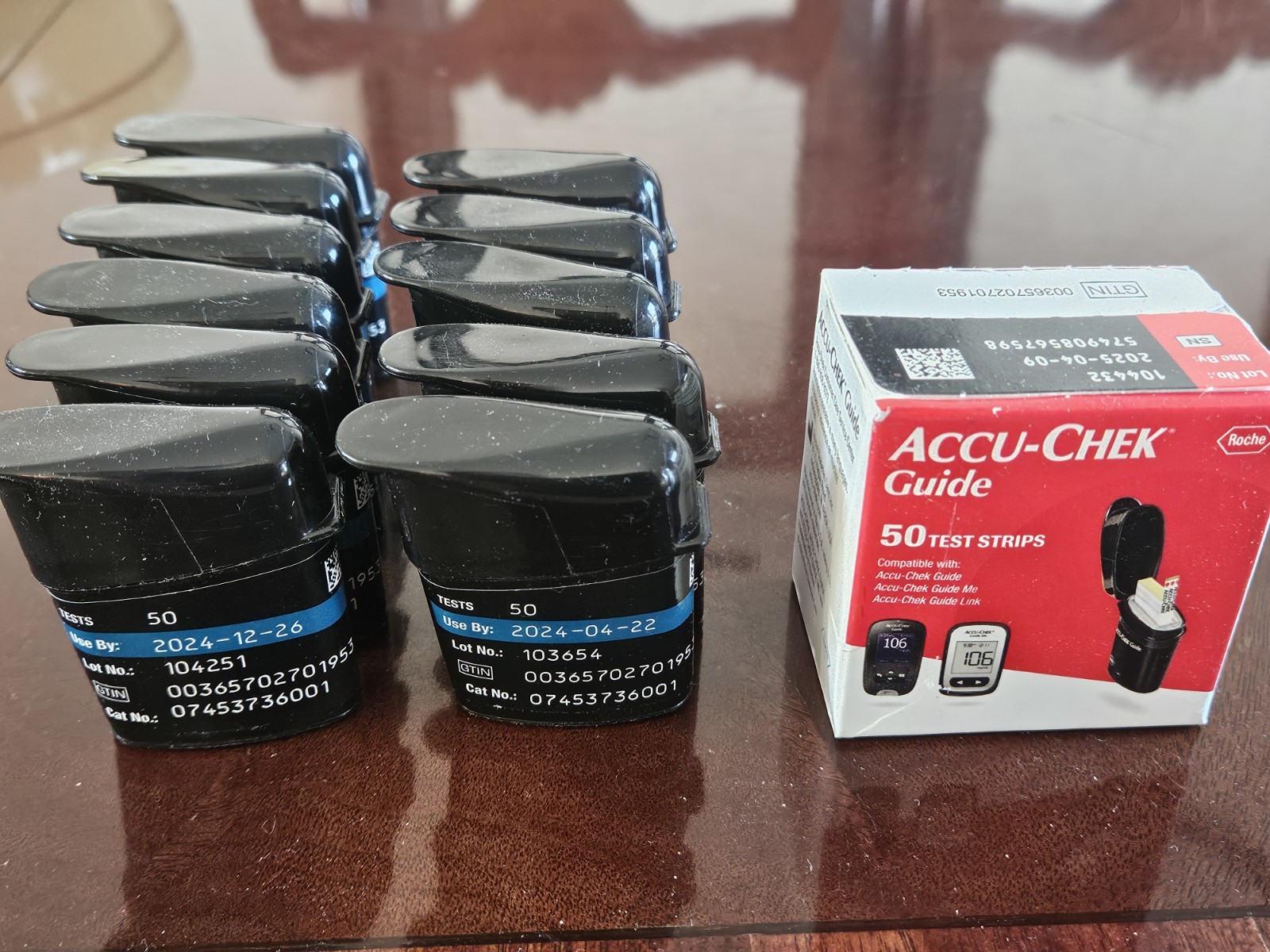 ACCU-CHEK Guide Glucose Test Strips 10×50 No Coding Exp 2025-04-09