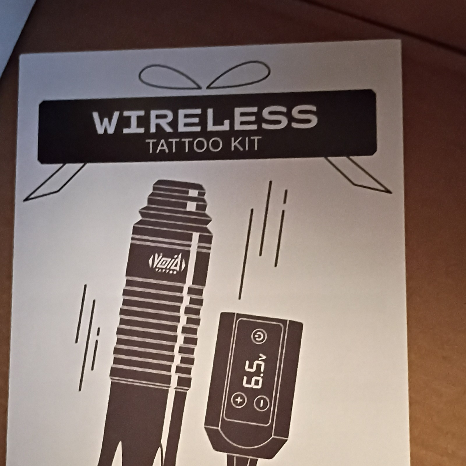 Wireless Tattoo Kit Pneumatic Set w/ Ink & Needle Cartridges, Black/White