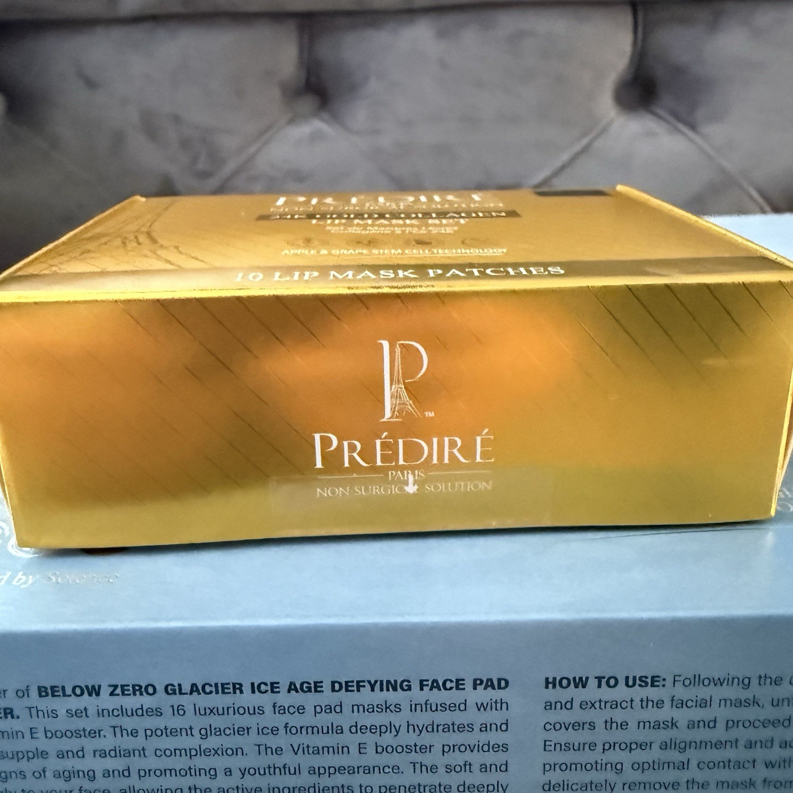 Prédiré Paris 24K Gold Collagen Lip Mask Patches Set 10 for Dry Lips