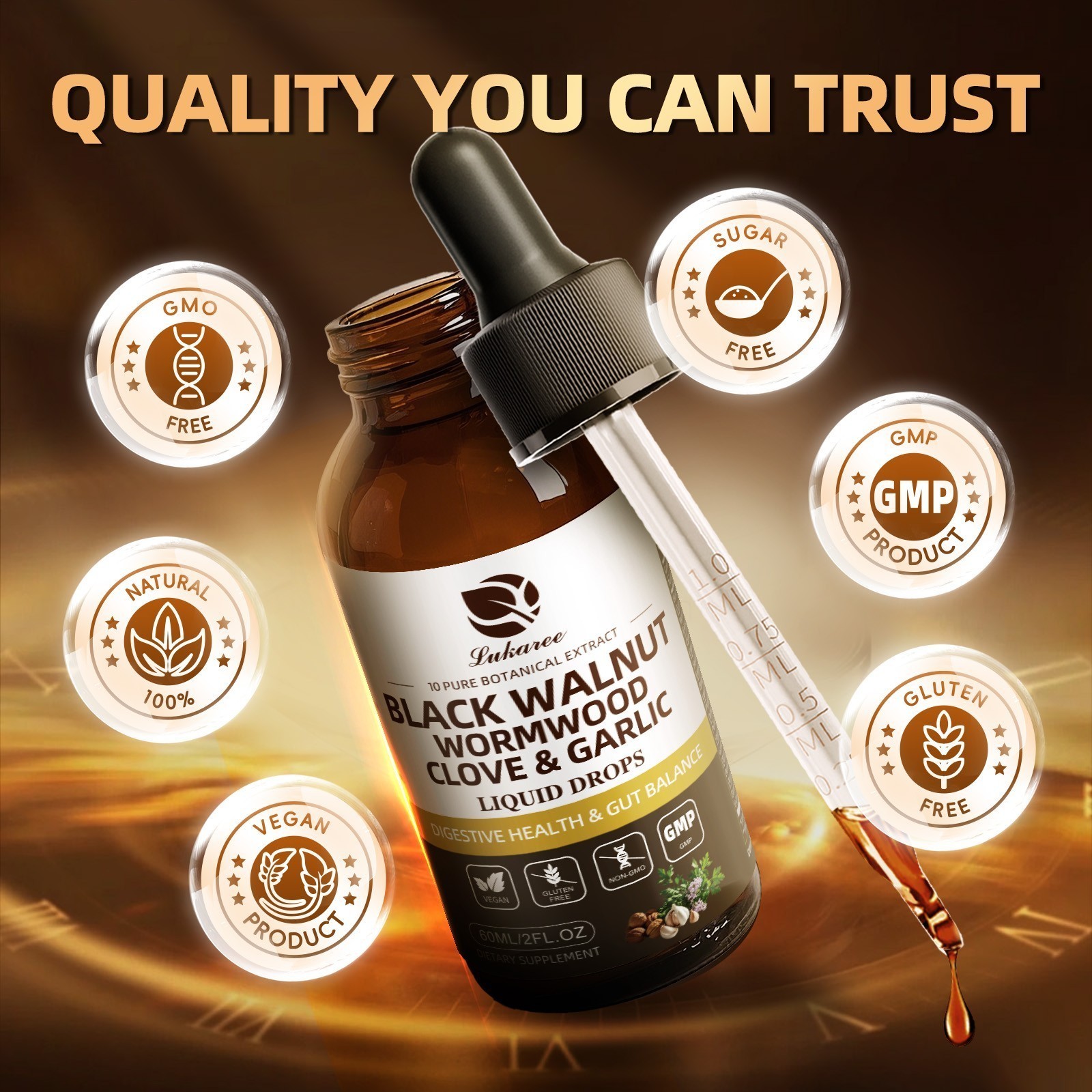 Worm & Parasite Cleanse, Black Walnut, Wormwood Clove Plus Oregano Garlic