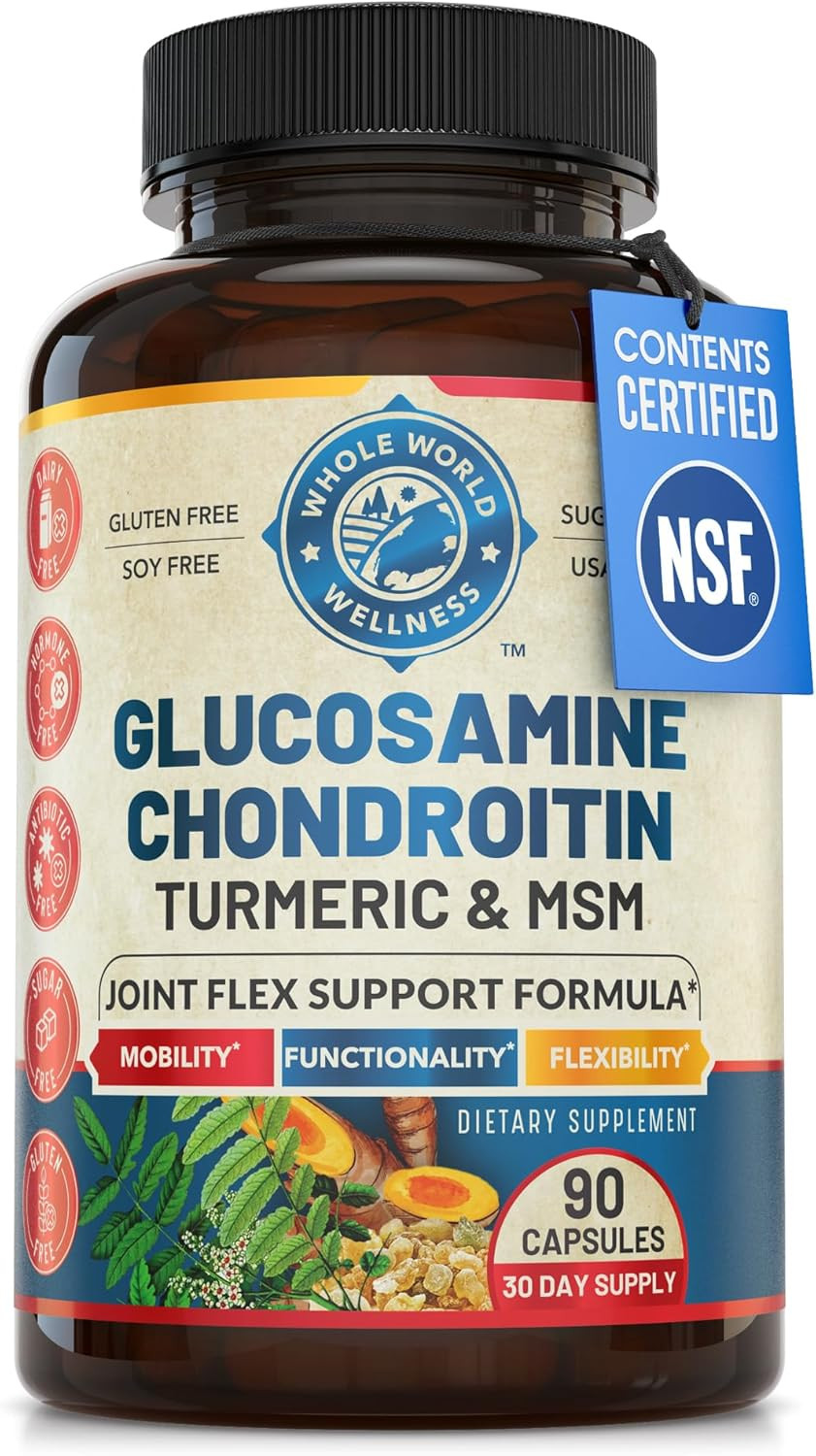 Whole World Wellness Glucosamine Chondroitin MSM Turmeric Joint Support