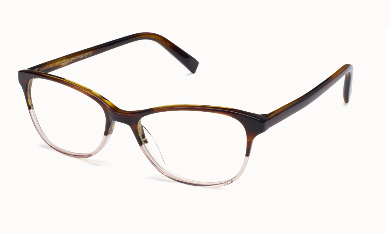 Warby Parker Eyeglasses Daisy M 615 Tea Rose Fade Semi Cat Eye Frame 52 16 140