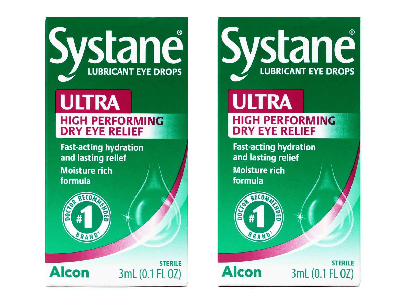 2 Pack – Systane Lubricant Eye Drops Ultra High Performing Dry Eye Relief, 3ml
