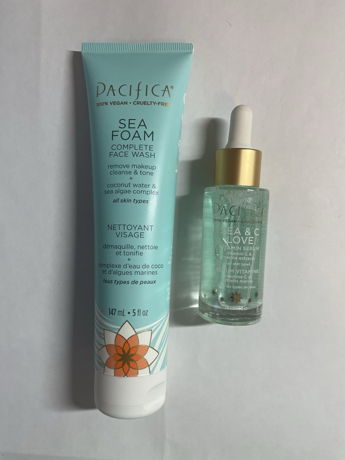 Pacifica Seafoam Face Wash 5 Oz And Sea & Love Vitamin Serum