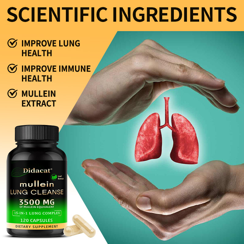 Mullein Leaf Extract 3500mg ,support Lung Cleanse Respiratory ,120 Capsules.