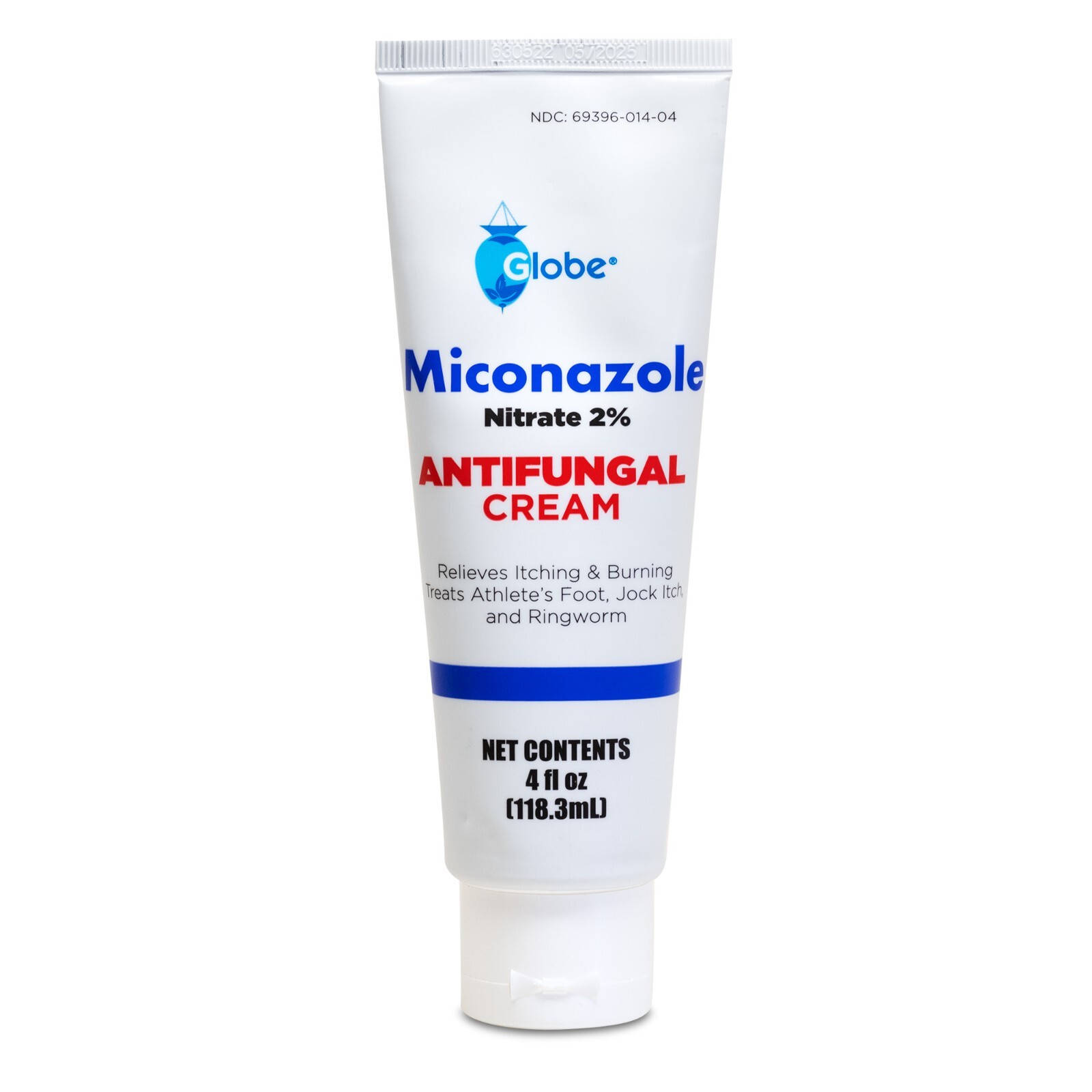 Globe Antifungal Cream Miconazole 2% 4 oz. Tube (Jock Itch, Athletes Foot Cure
