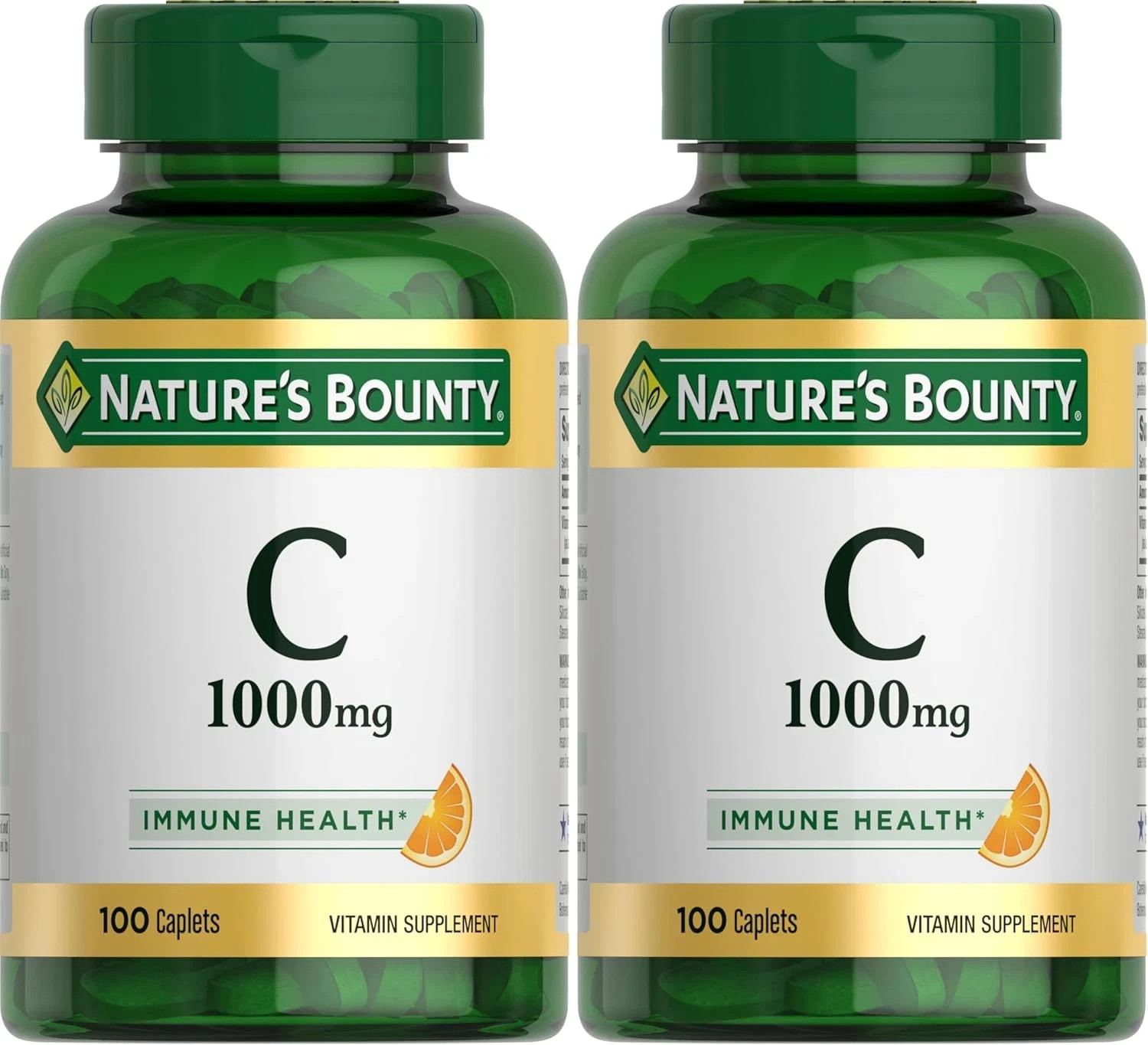 Pack of 2 – Nature’s Bounty 1000mg Vitamin C Caplets 100 Ct Immune Support