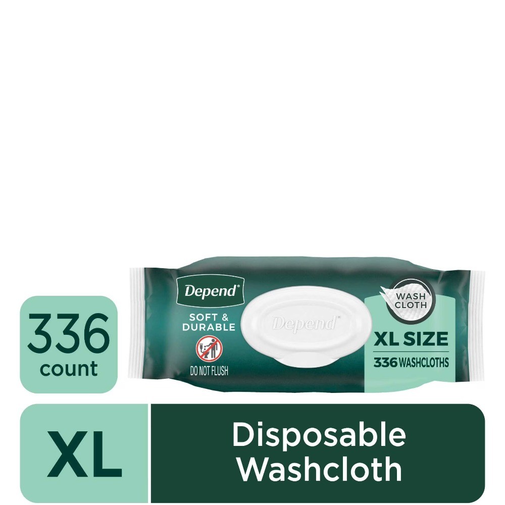 XL Disposable Washcloths for Adults, 8 Flip-Top Packs