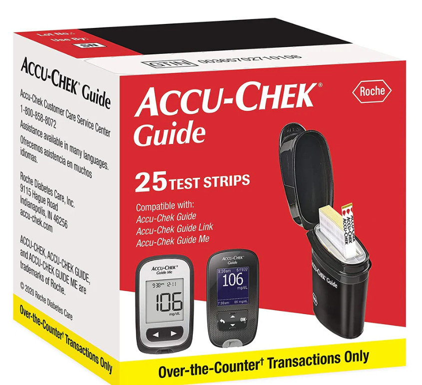 ACCU-CHEK Guide Glucose Blood Test Strips – 25 Strips EXP 07/2026-09/2026