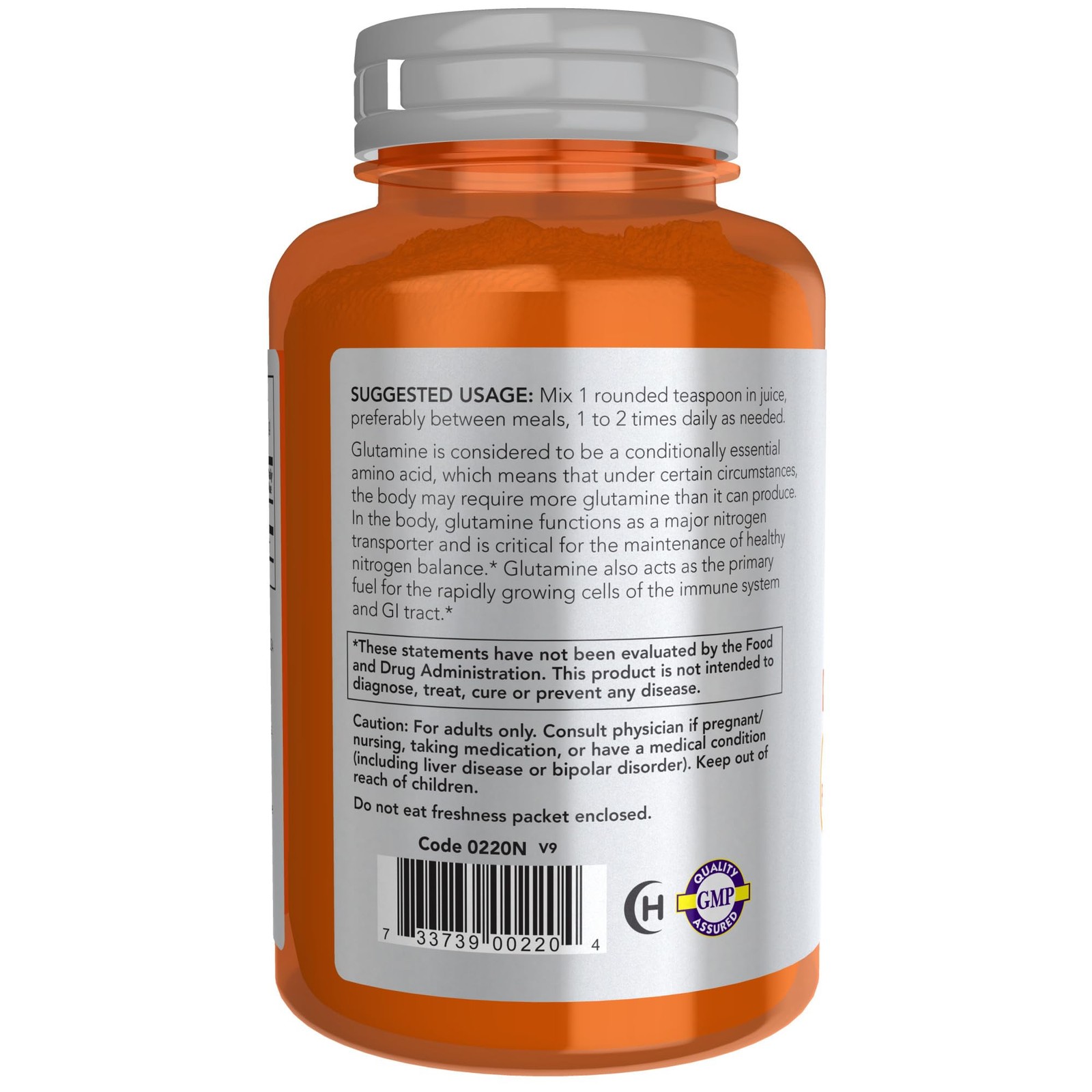 NOW Foods Sports Nutrition, L-Glutamine Pure 6 Ounce (Pack of 1), Off White