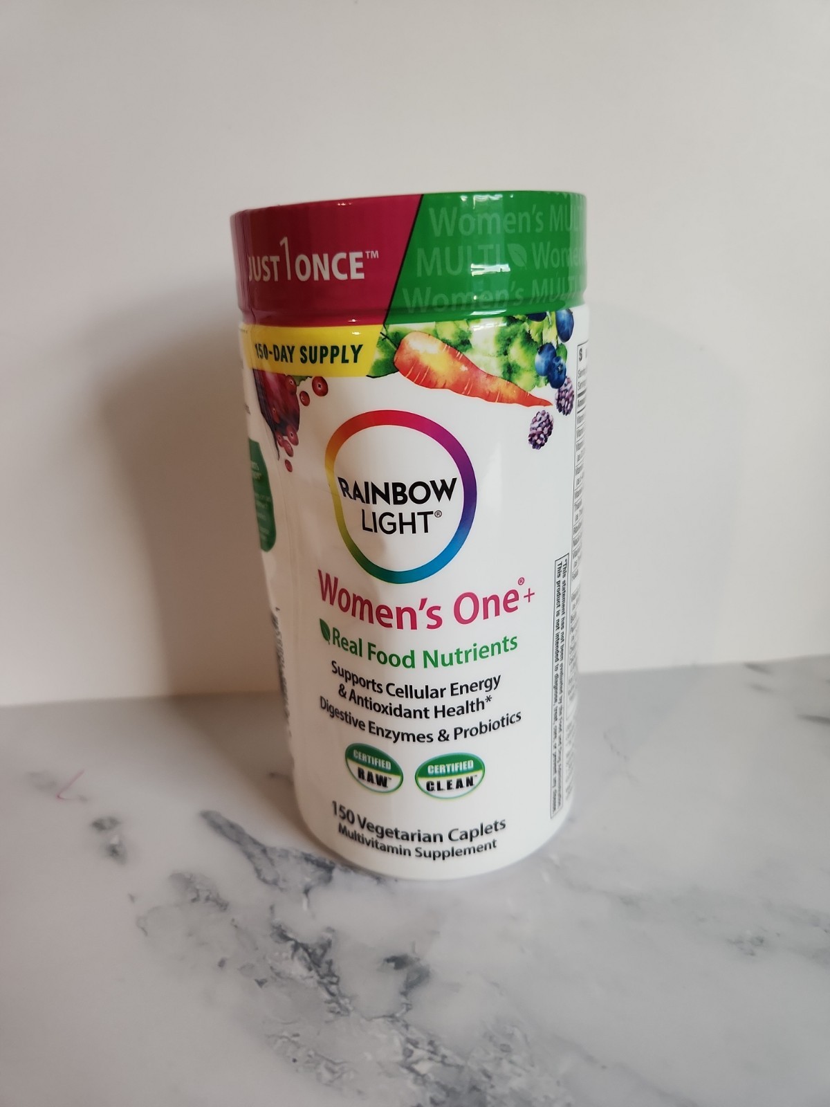 Rainbow Light Women’s One Multivitamin 150 Veg Caplets Enzymes+Probiotics