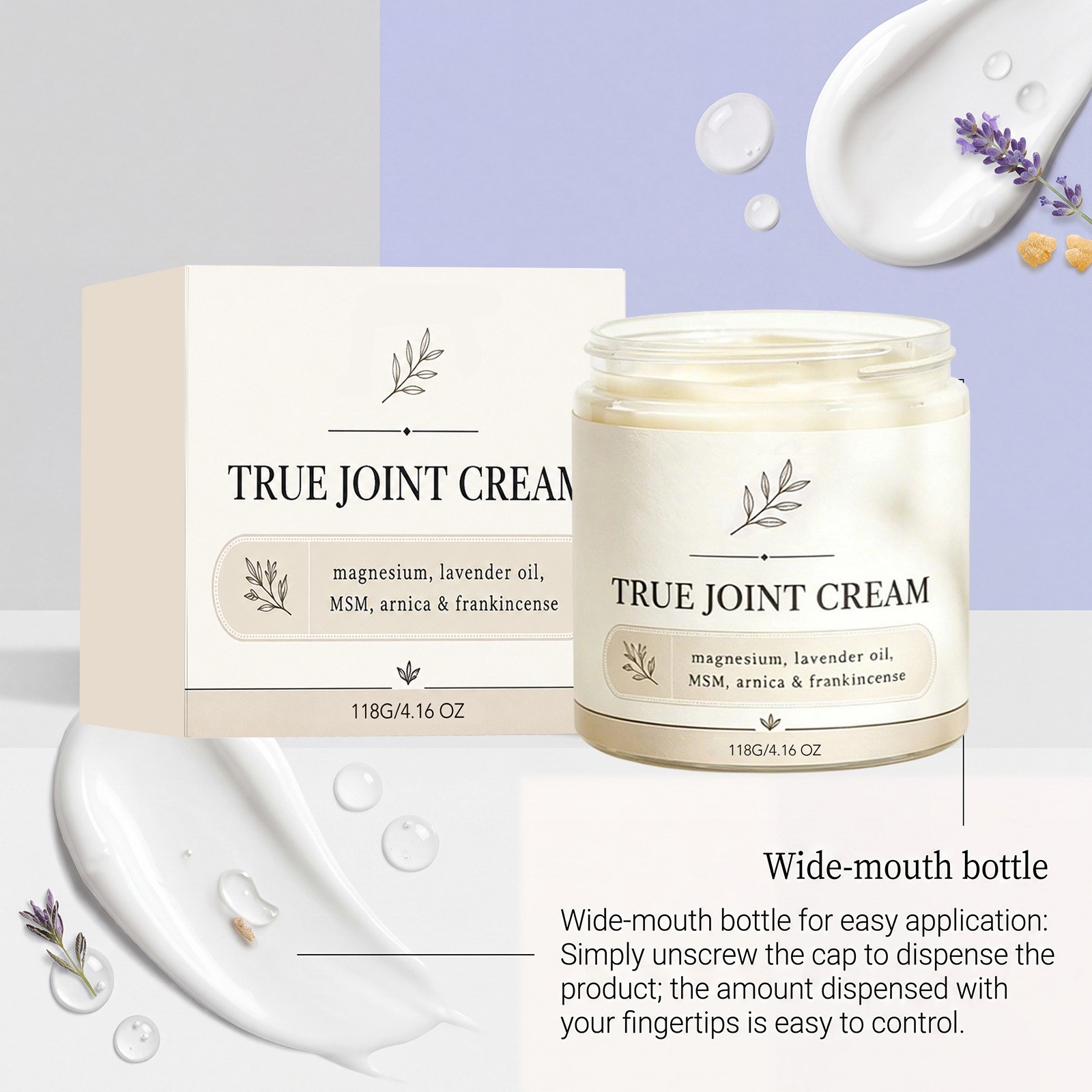 Organics True Joint Cream, Moisturizing Massage Cream for Body Joints🔥