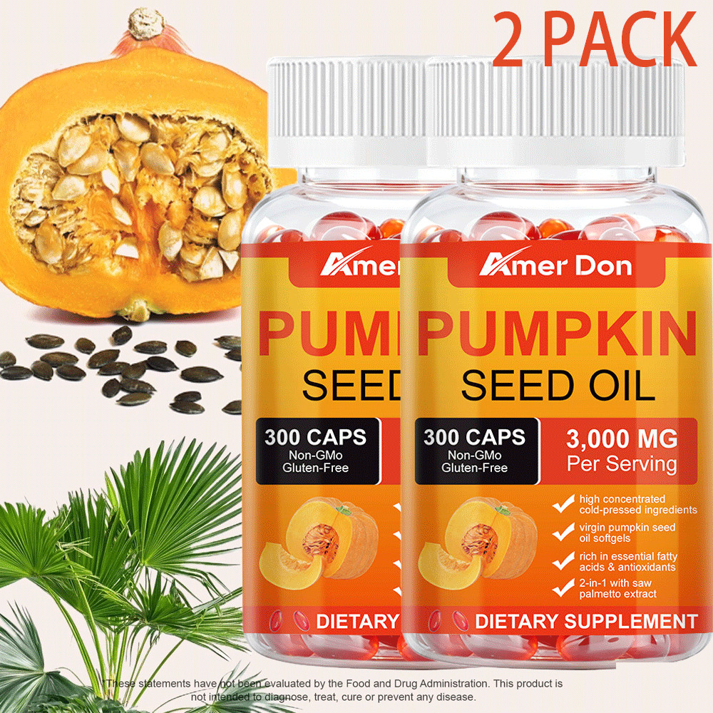 Pumpkin Seed Oil 3000mg with Saw Palmetto 2 Packs X 300 Softgels