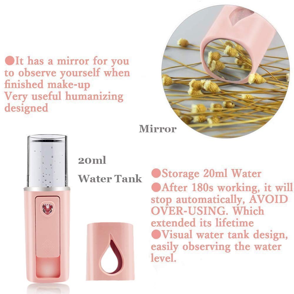 Luxury Portable Facial Steamer & Skincare Mister – 20ml, Rechargeable & Stylish