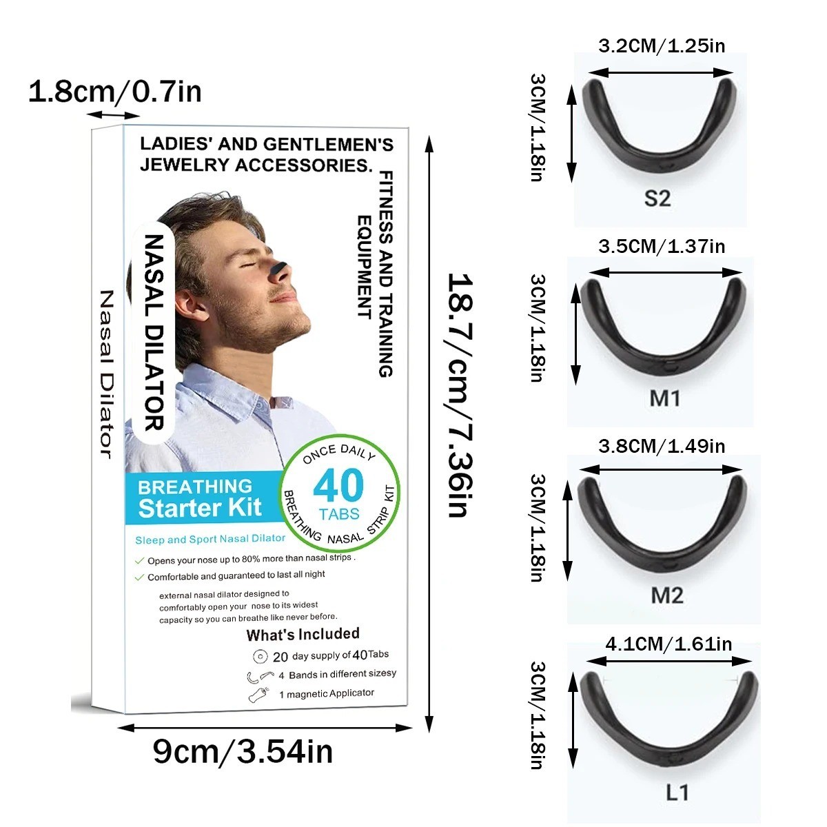 Magnetic Nasal Breathing Strips 90 Pcs