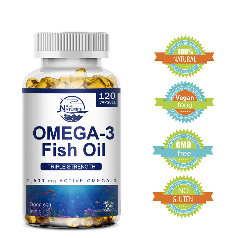 3x Strength EPA & DHA Omega 3 Fish Oil 3600mg, Highest Potency, 4 × 120 Softgels