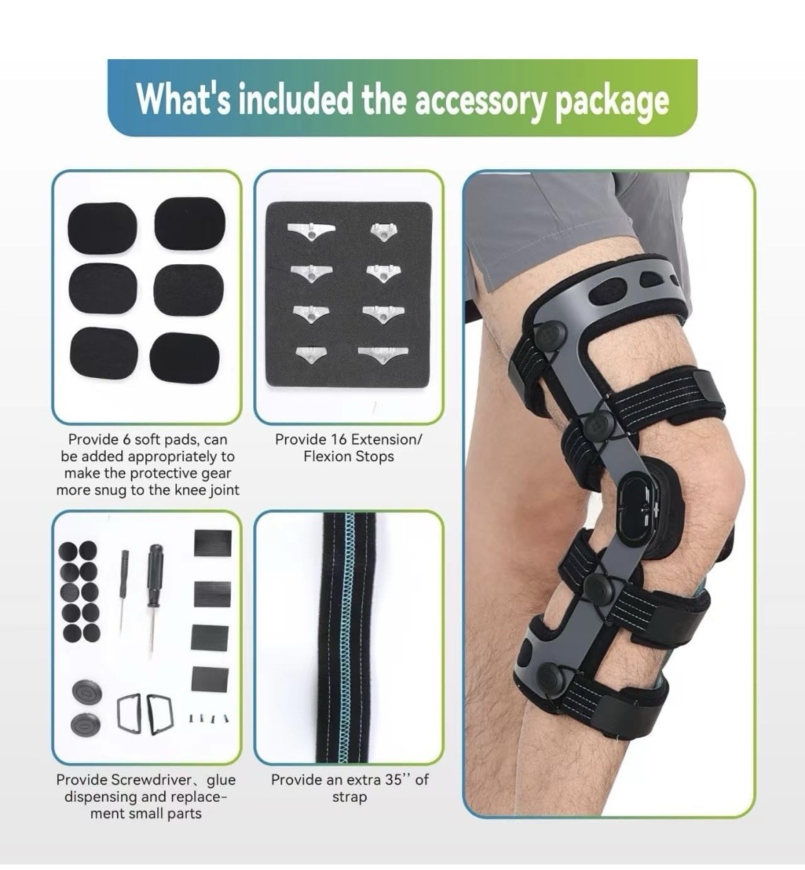 Komzer ACL Ligament Injuries Sports Injuries Knee Brace Men & Women (M-Right)