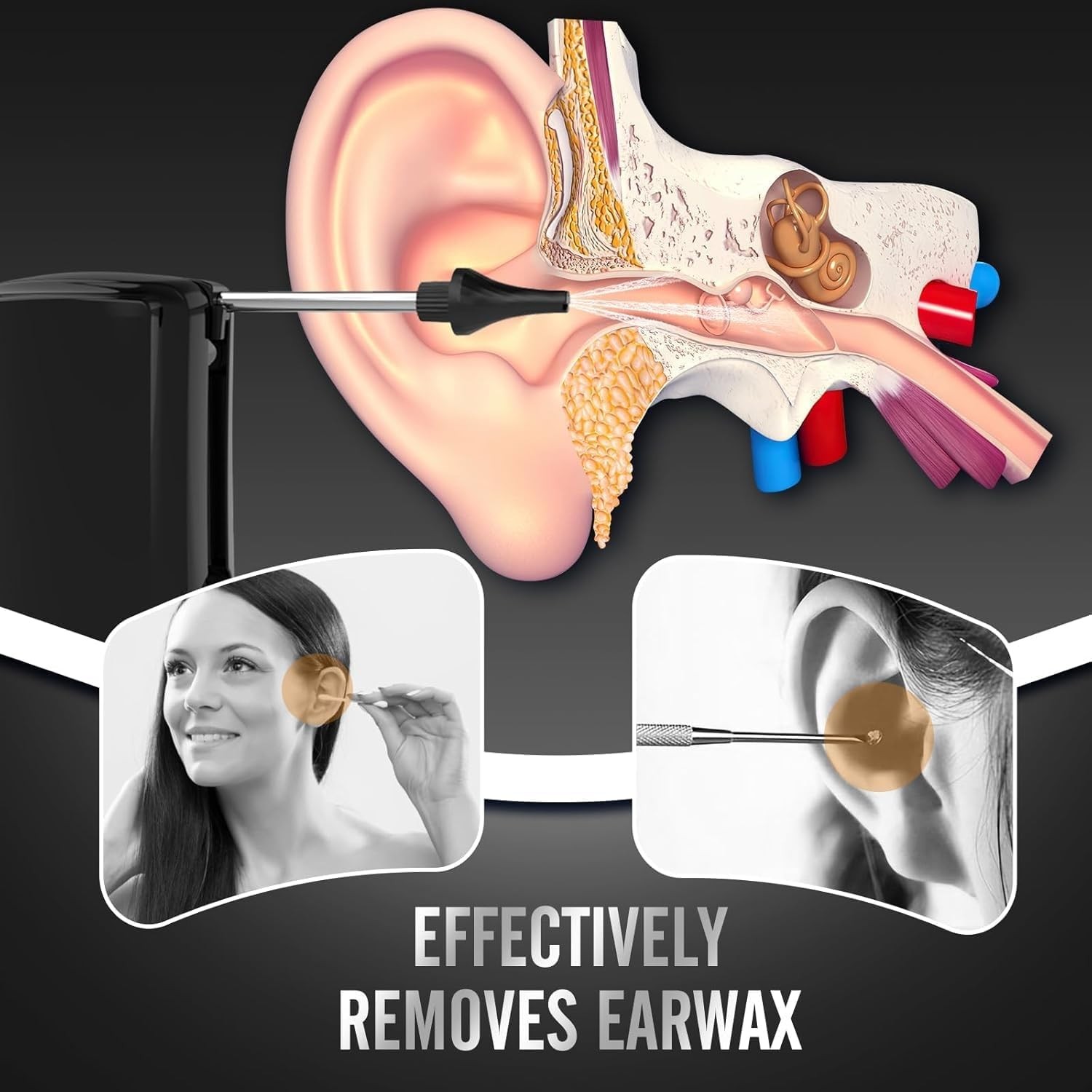 Electric Ear Wax Removal Kit Irrigation Cleaner 4 Pressure USB Rechargeable NEW