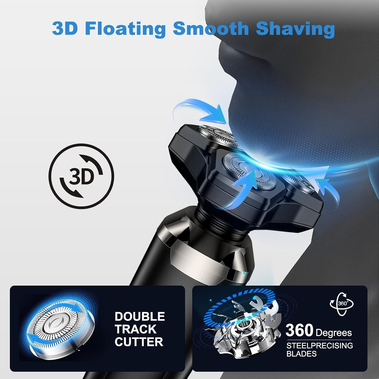 Rechargeable 4-in-1 Electric Shaver with Stainless Steel Blades – Travel Ready