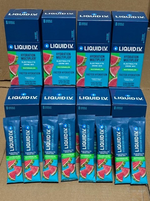 LIQUID I.V. Hydration Multiplier – Electrolyte Drink Mix Watermelon 8 Ct 12 Pack