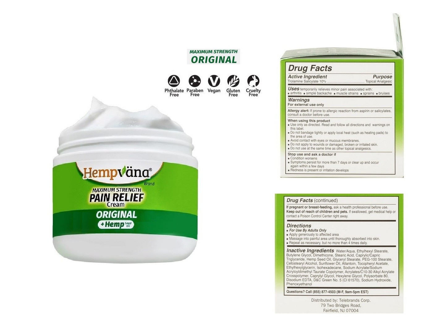Hempvana Pain Cream with Lido / Ultra Strength, Pain Relief, As-Seen-On-TV,
