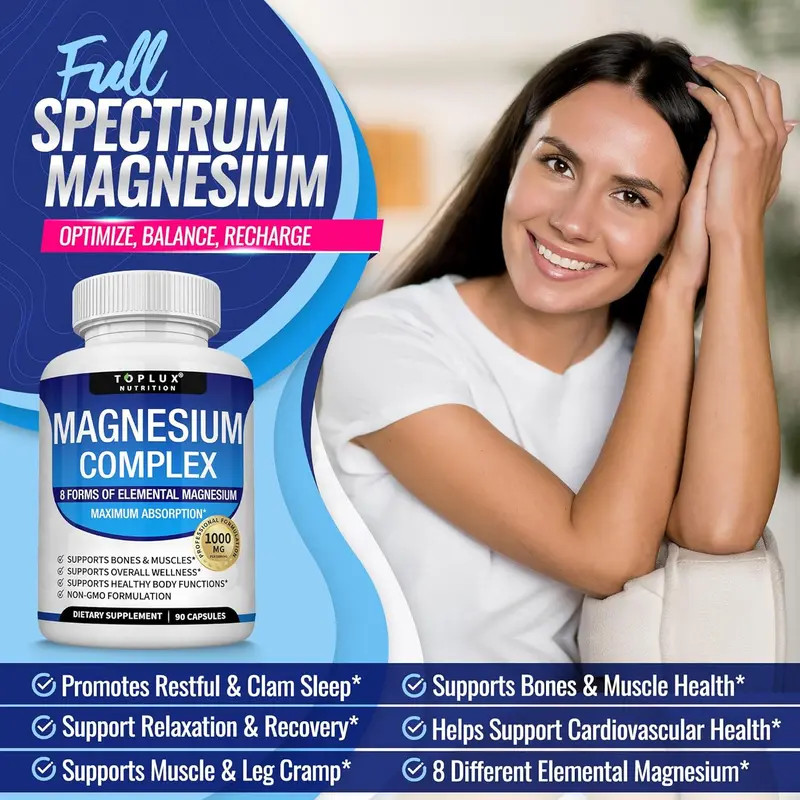 Magnesium complex 1000mg 7 types | Sleep musculoskeletal support 90