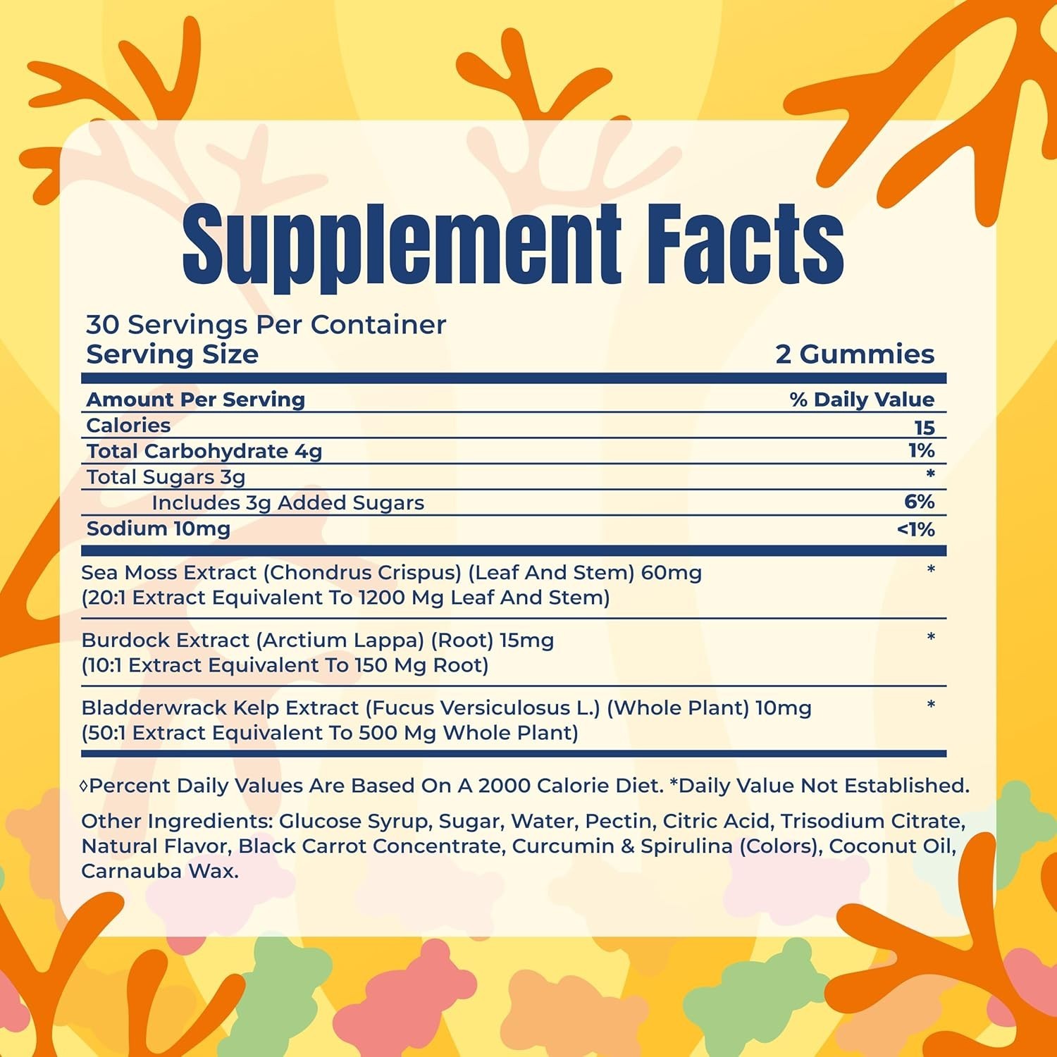 SeaMoss Gummies Sample – 1200mg Irish Sea Moss + Bladderwrack & Burdock Root