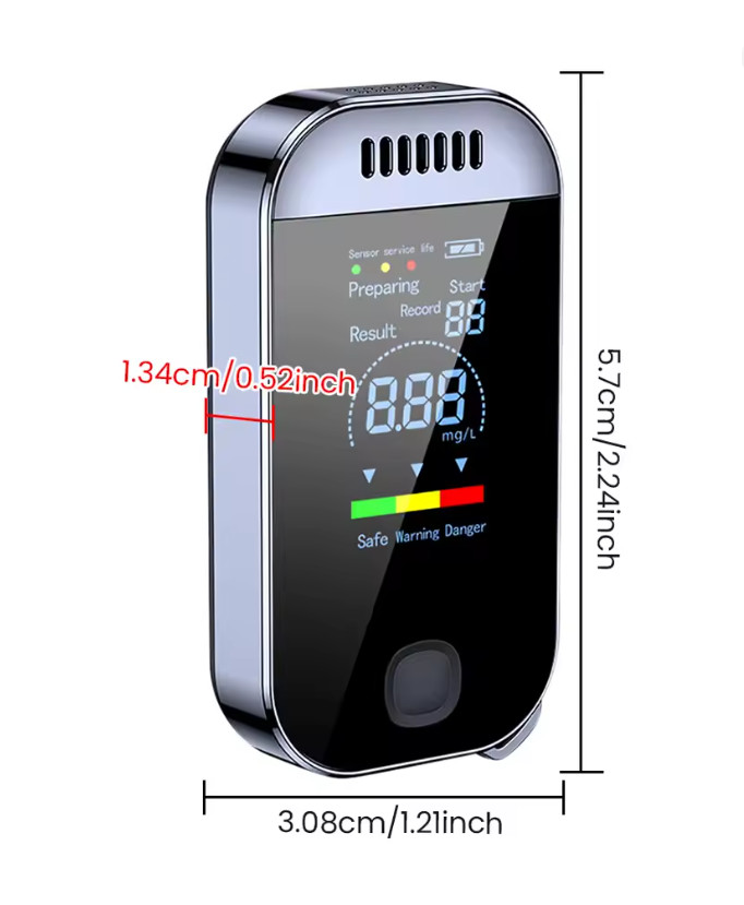 NEW Digital Breath Alcohol Tester Professional Breathalyzer With LCD Display USB