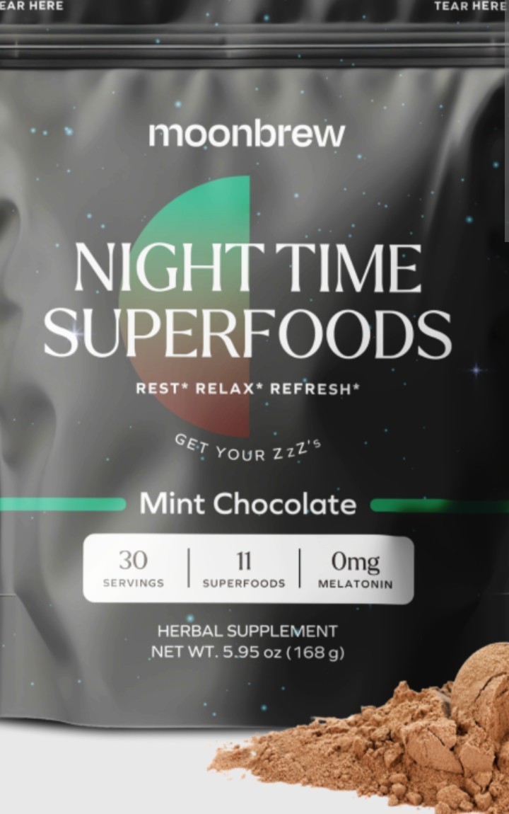 MoonBrew Night Time Superfoods Supplement 30 Servings 4.4 Oz