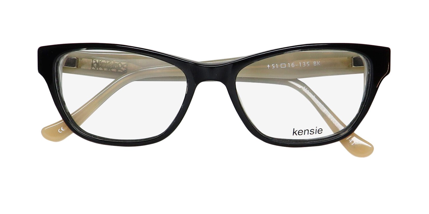 NEW KENSIE LOVELY EYEGLASSES 51-16-135 BLACK CAT EYE BK FULL-RIM WOMENS PLASTIC