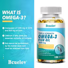 Omega 3 Fish Oil – with EPA & DHA, Supports Nervous System, Skin and Hair Health